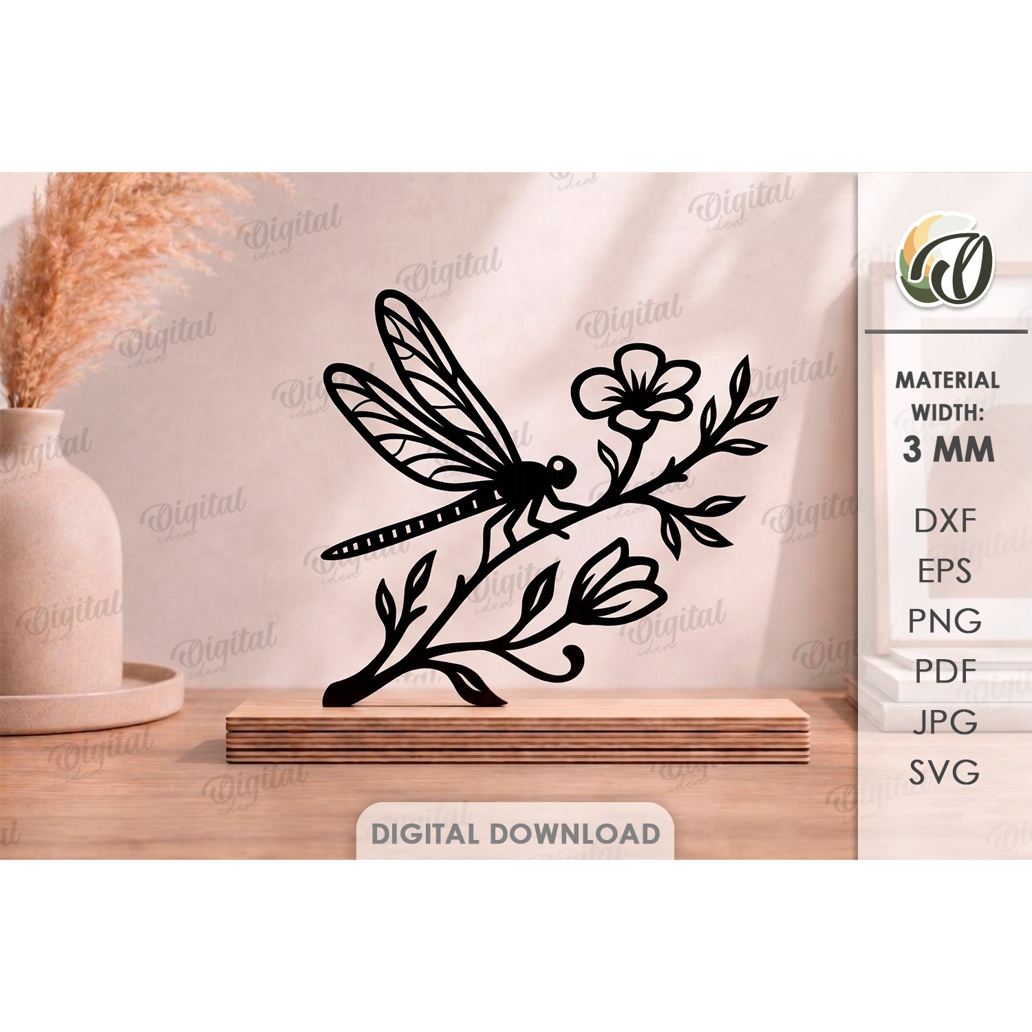 Floral Stand Decor Laser Cut. Standing Home Decor SVG (5)
