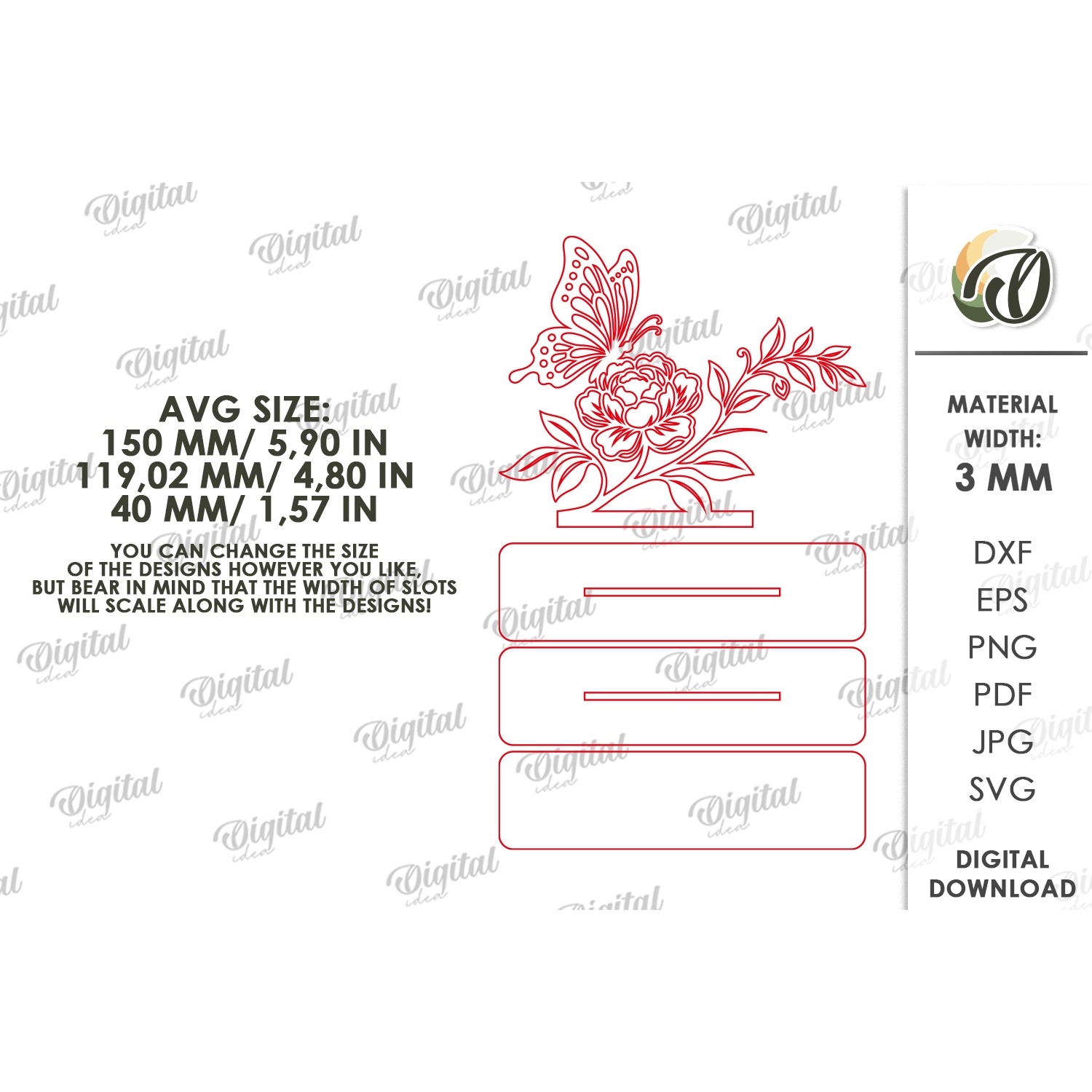 Floral Stand Decor Laser Cut. Standing Home Decor SVG (6) 2