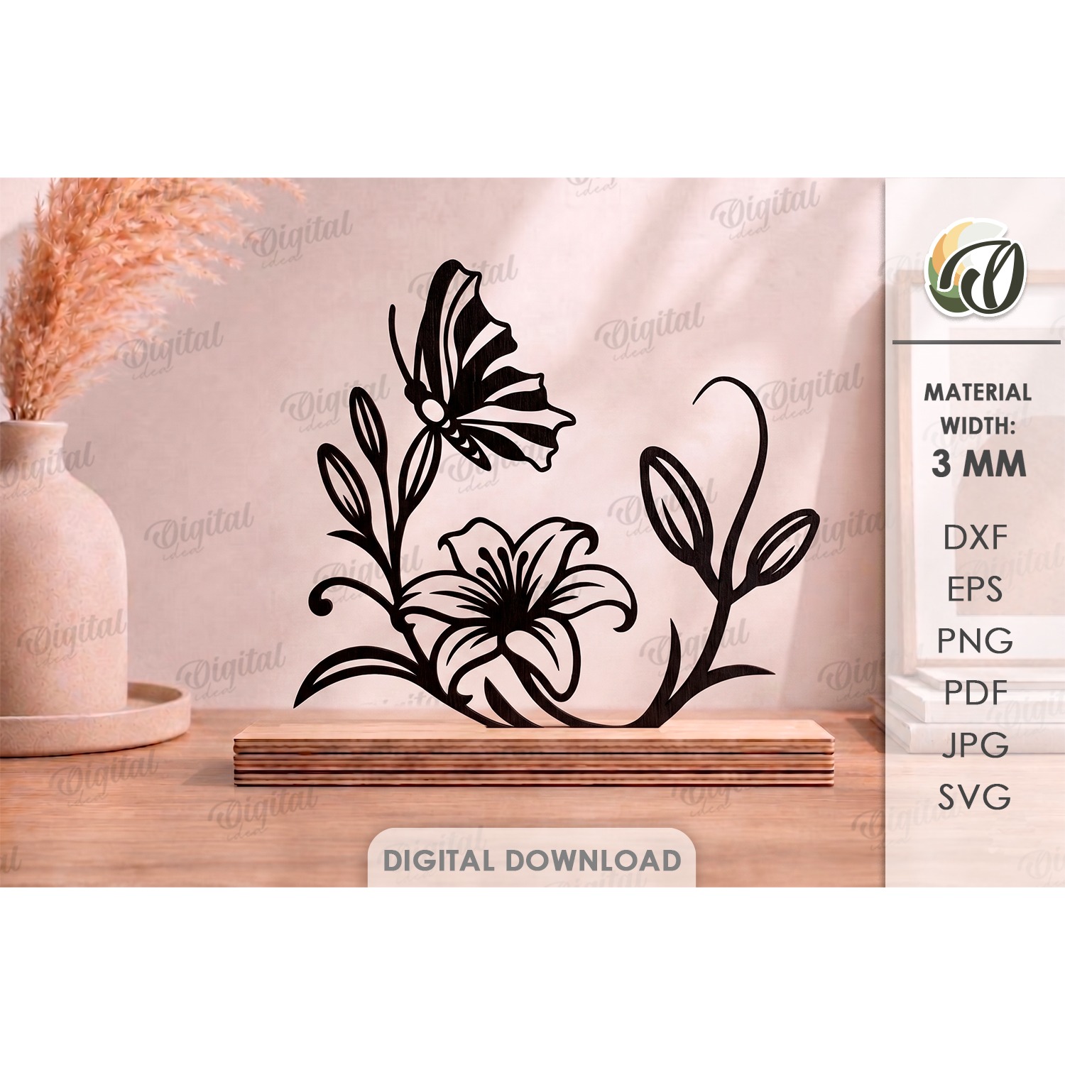 Floral Stand Decors Budle Laser Cut. Standing Home Decor SVG 4