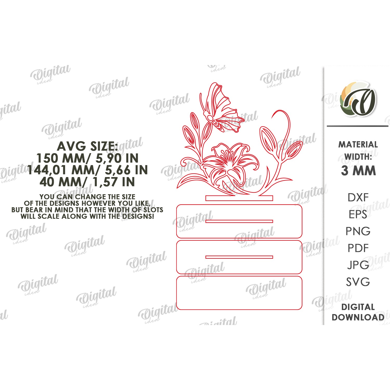 Floral Stand Decors Budle Laser Cut. Standing Home Decor SVG 5
