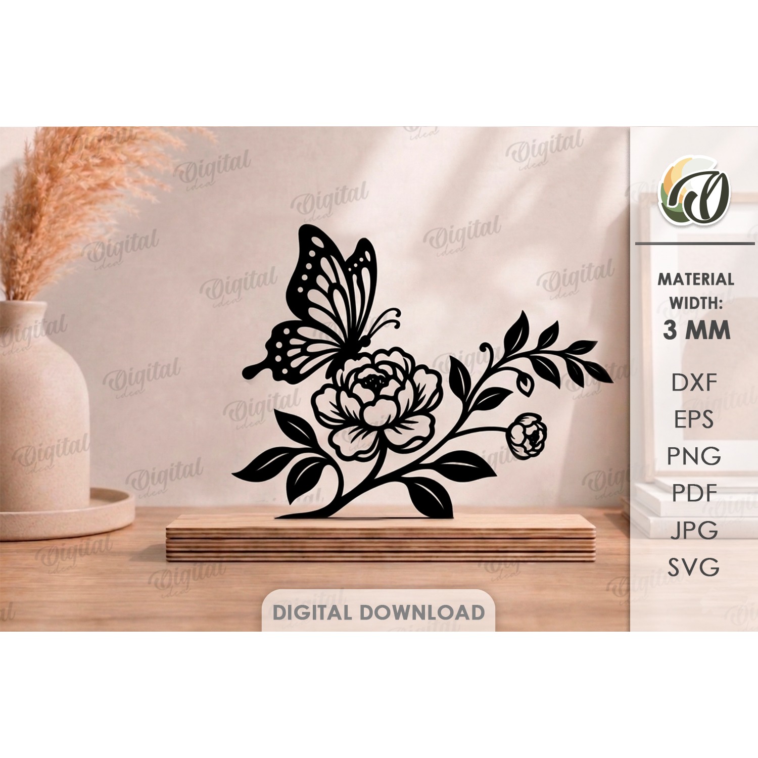 Floral Stand Decors Budle Laser Cut. Standing Home Decor SVG 6