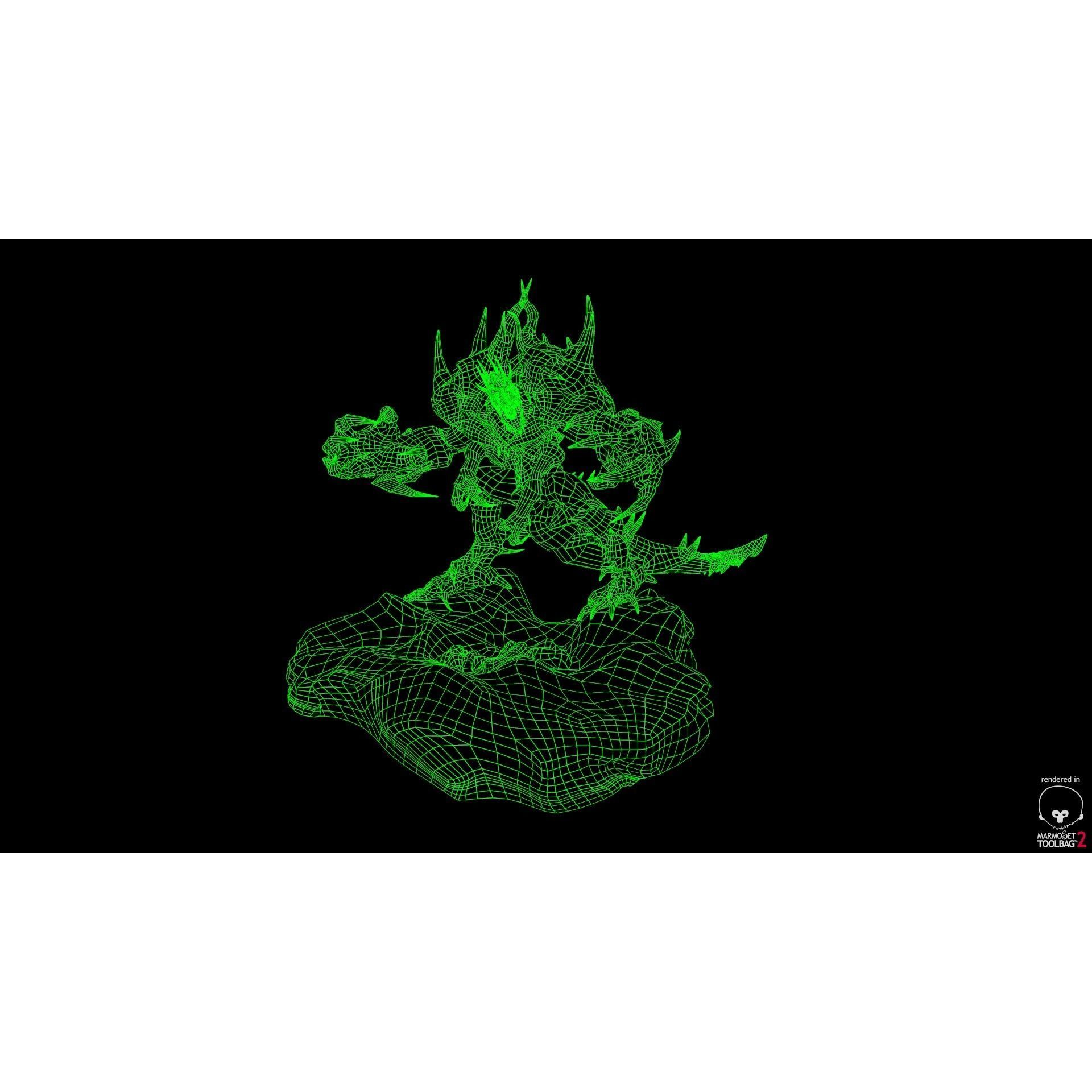 Four hands monster Free low-poly 3D model 10