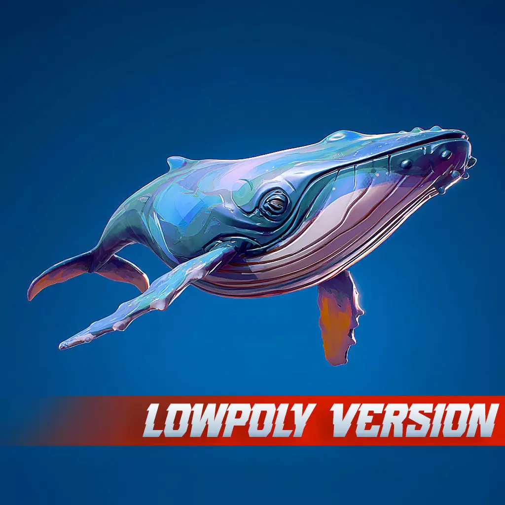 Free Stylized Lowpoly Whales Free low-poly 3D model