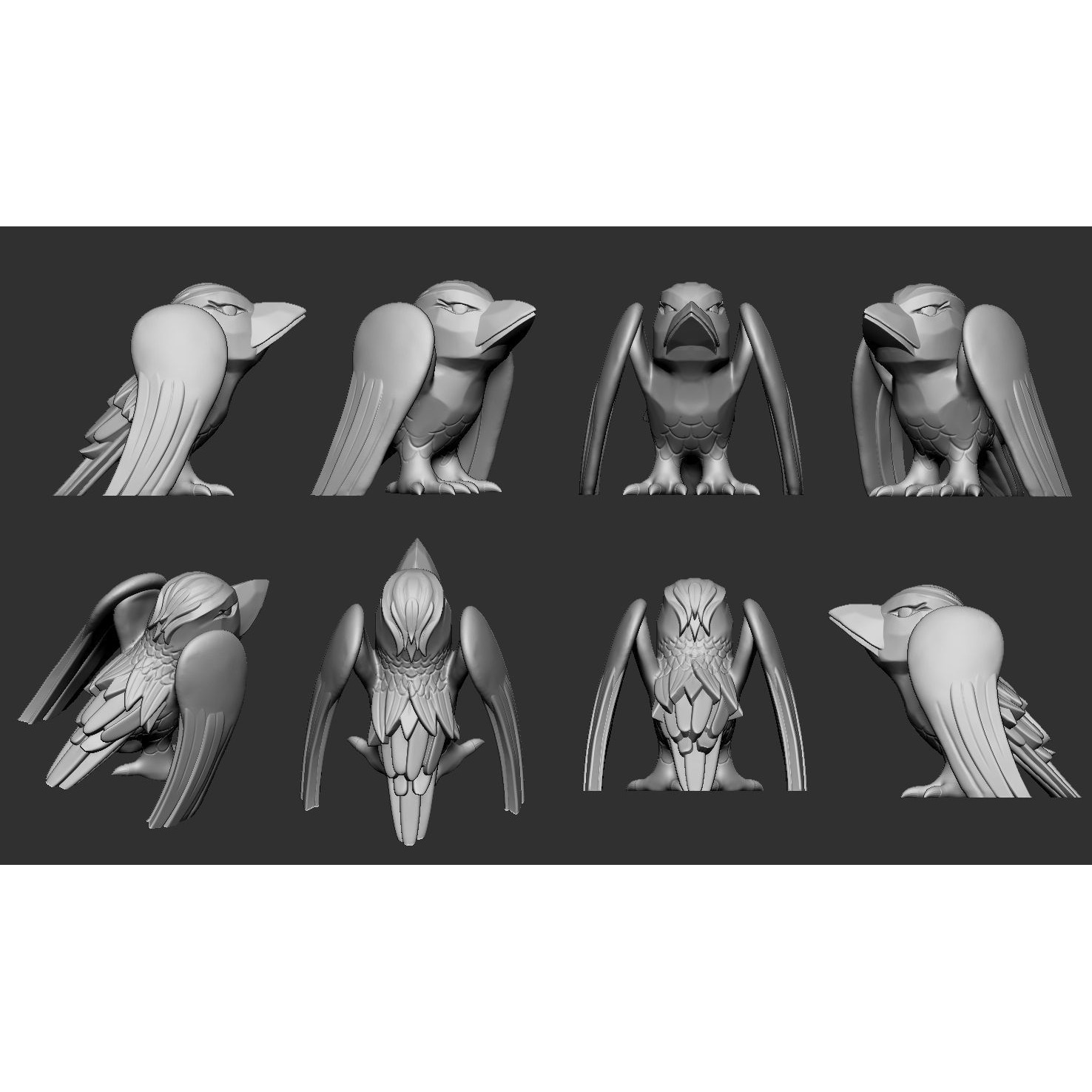 Free Stylized Raven 3D print ready Free 3D print model 3
