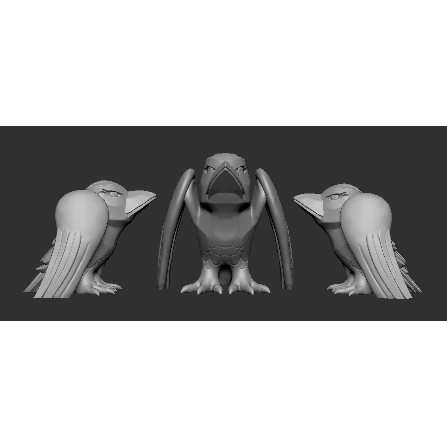 Free Stylized Raven 3D print ready Free 3D print model 4