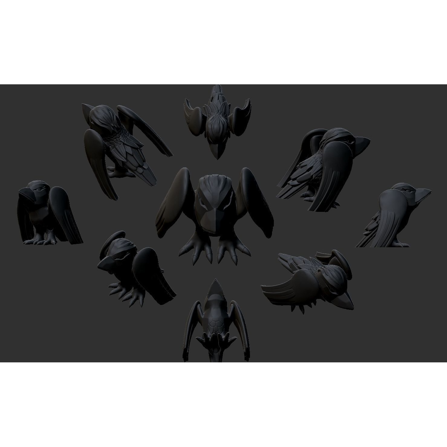 Free Stylized Raven 3D print ready Free 3D print model 6