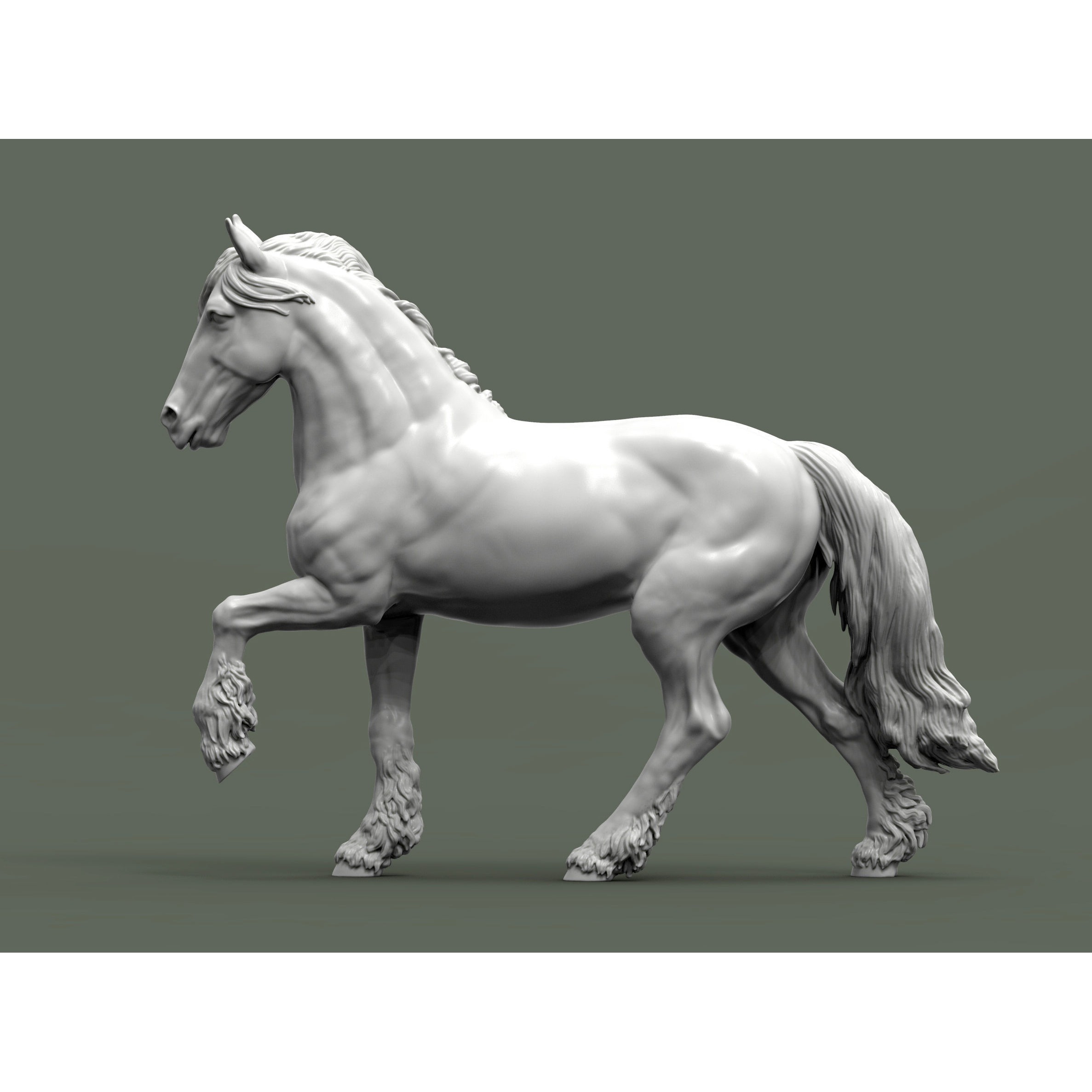 Friesian horse 3D print model 2