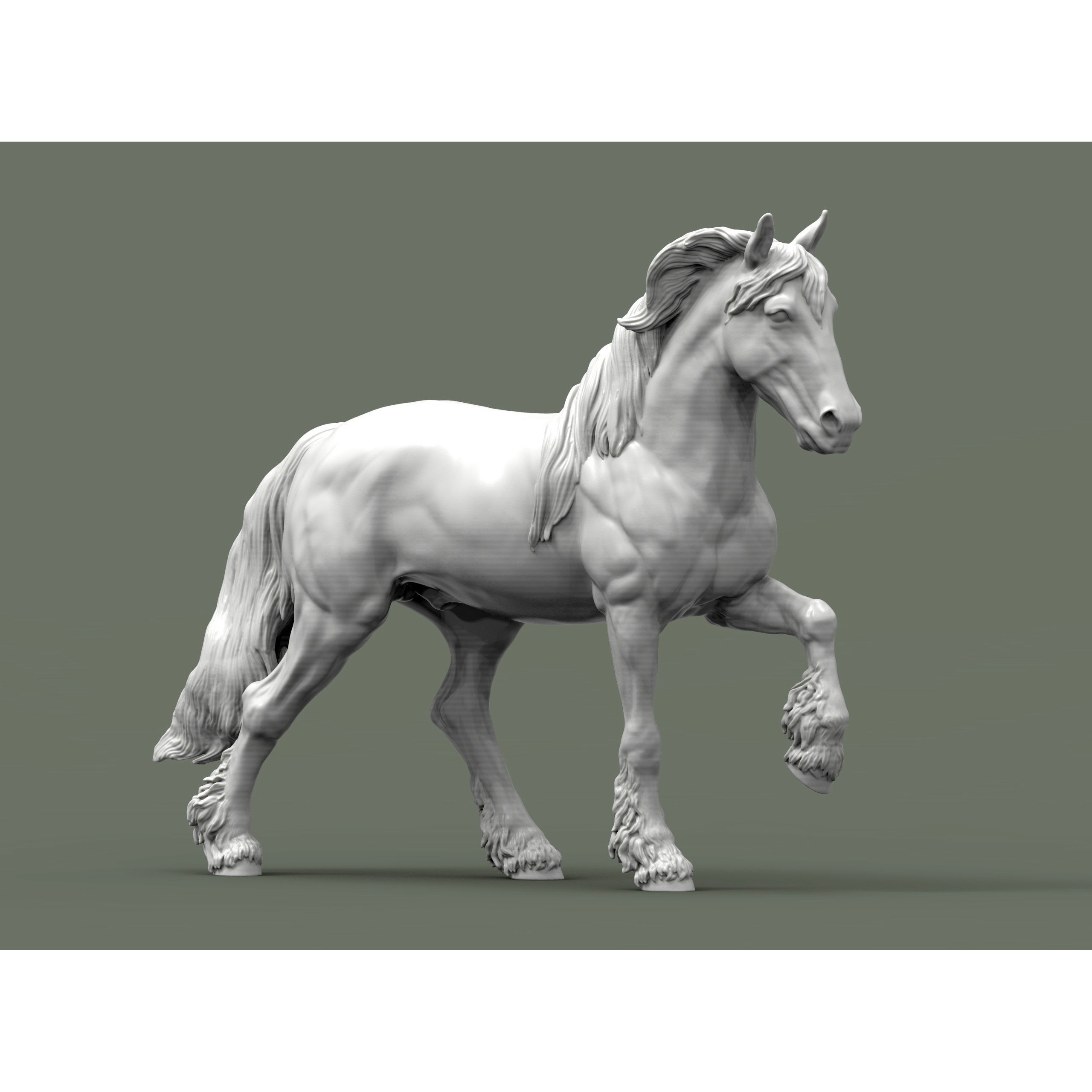 Friesian horse 3D print model 3