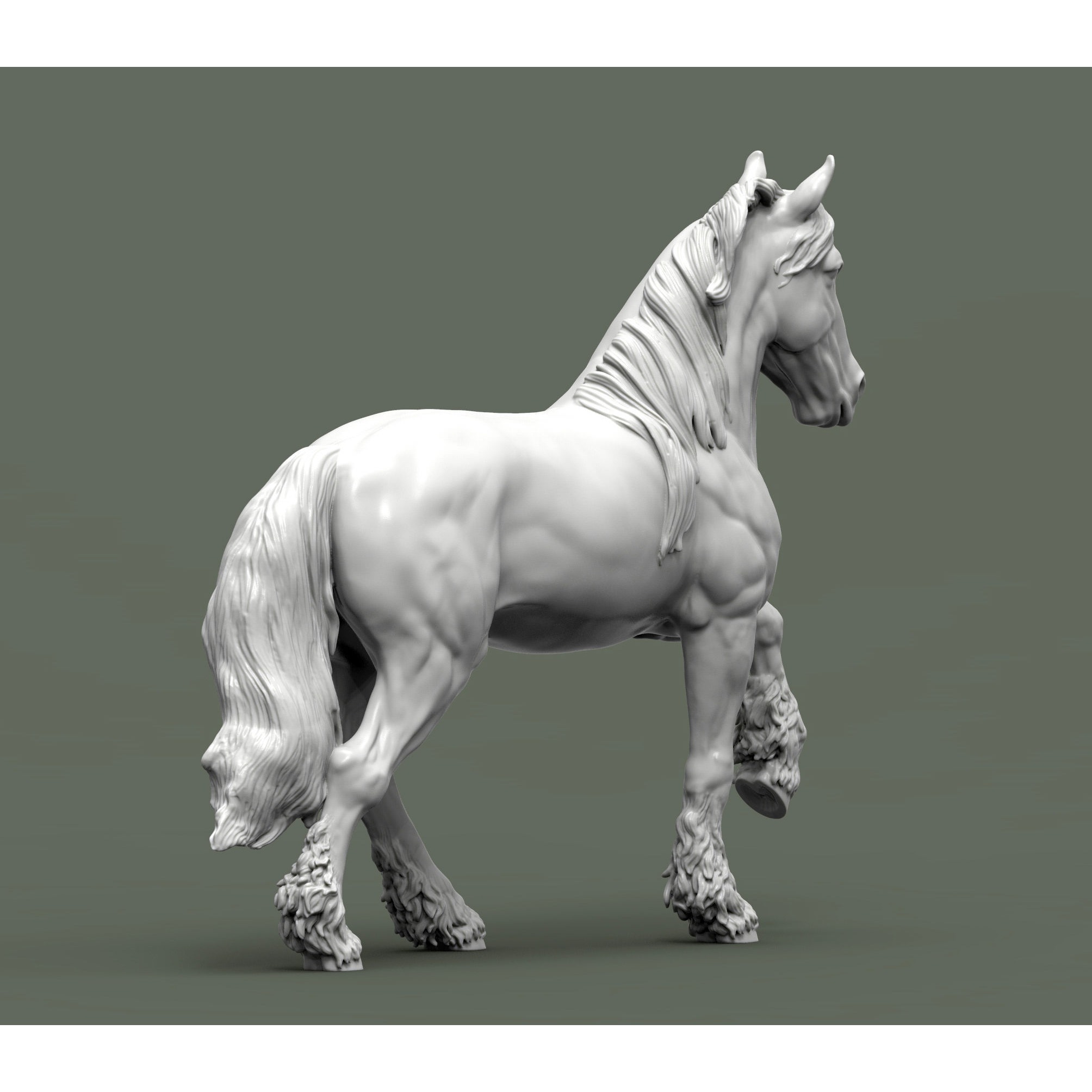 Friesian horse 3D print model 5