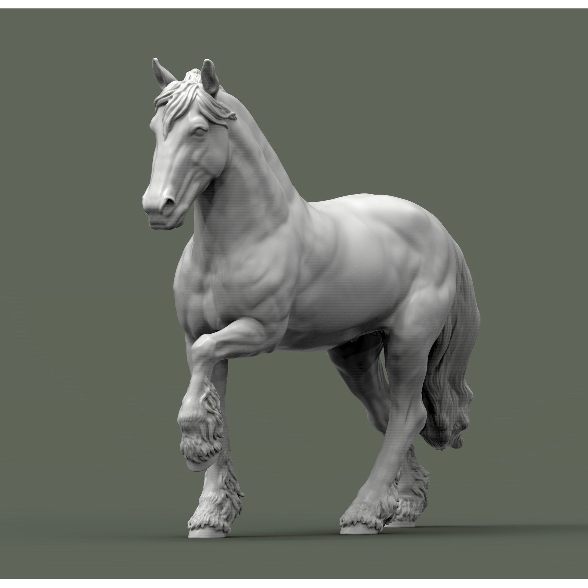 Friesian horse 3D print model 6