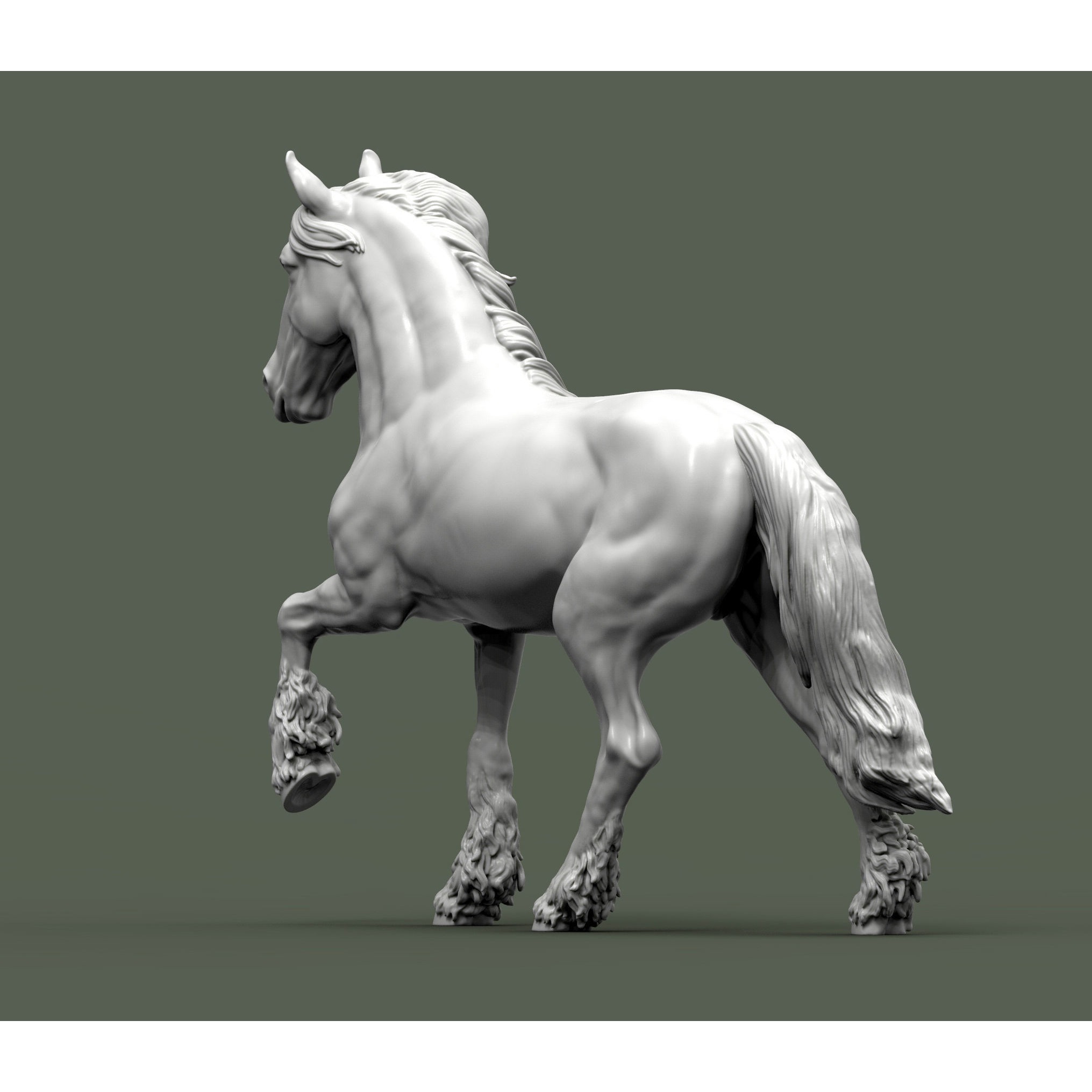Friesian horse 3D print model 7