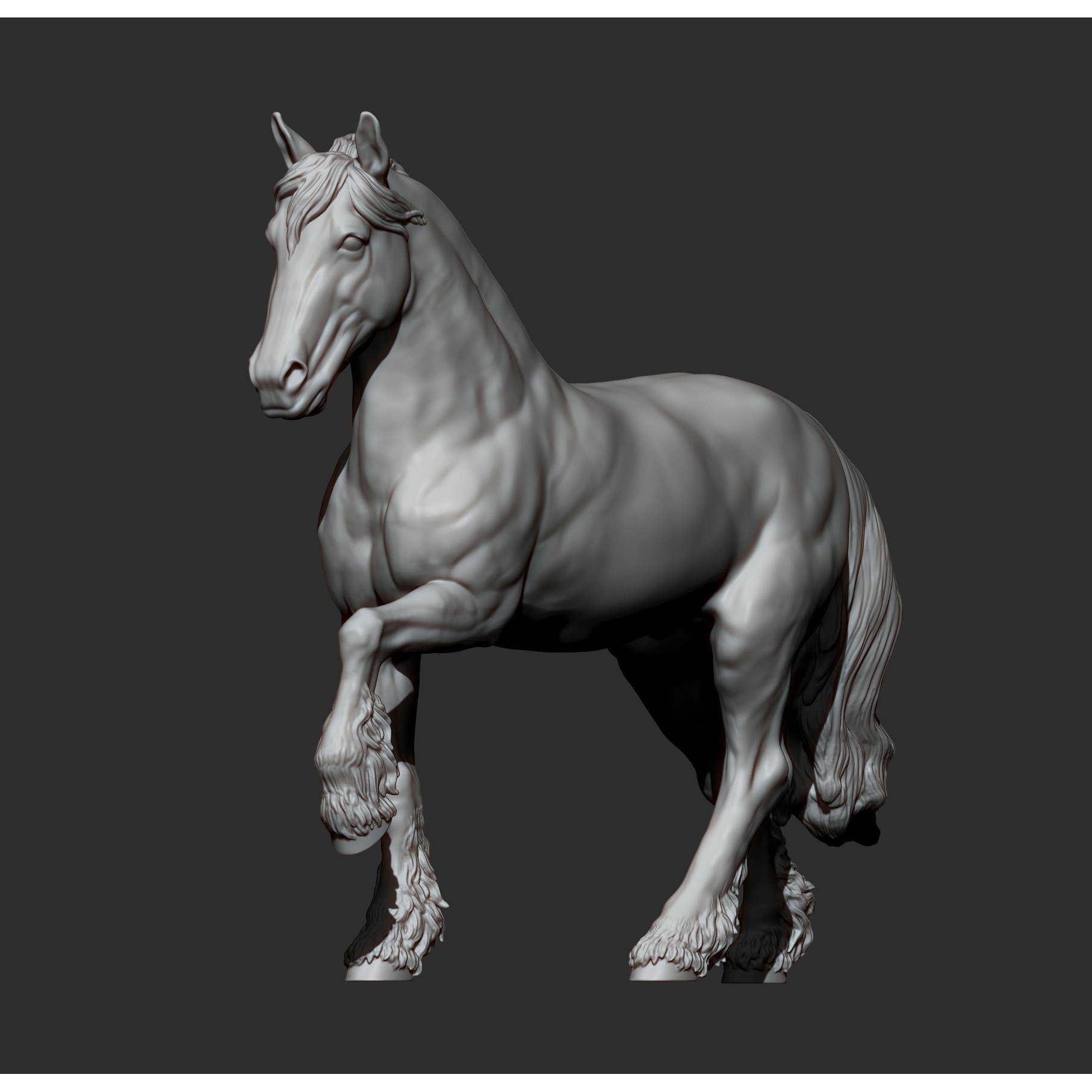 Friesian horse 3D print model 8