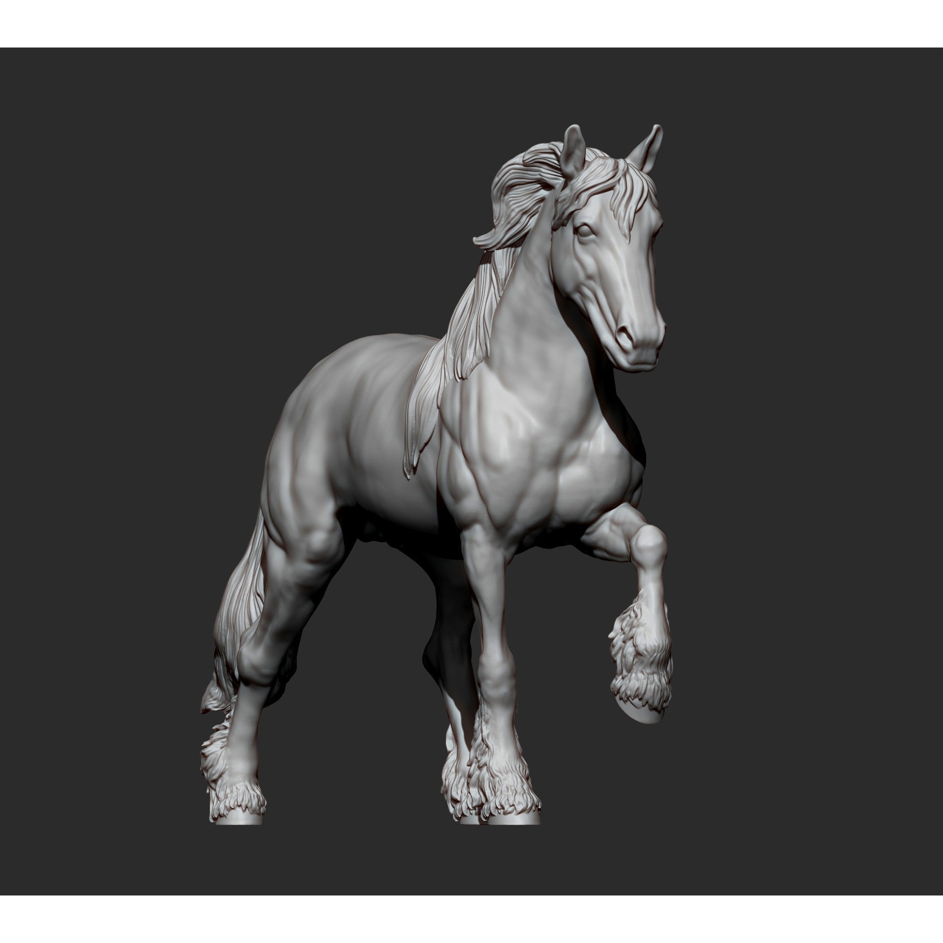 Friesian horse 3D print model 9