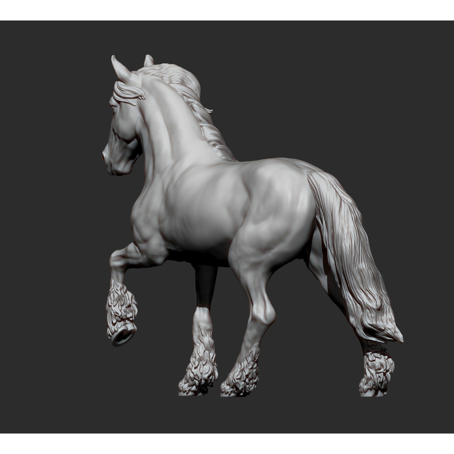 Friesian horse 3D print model 10
