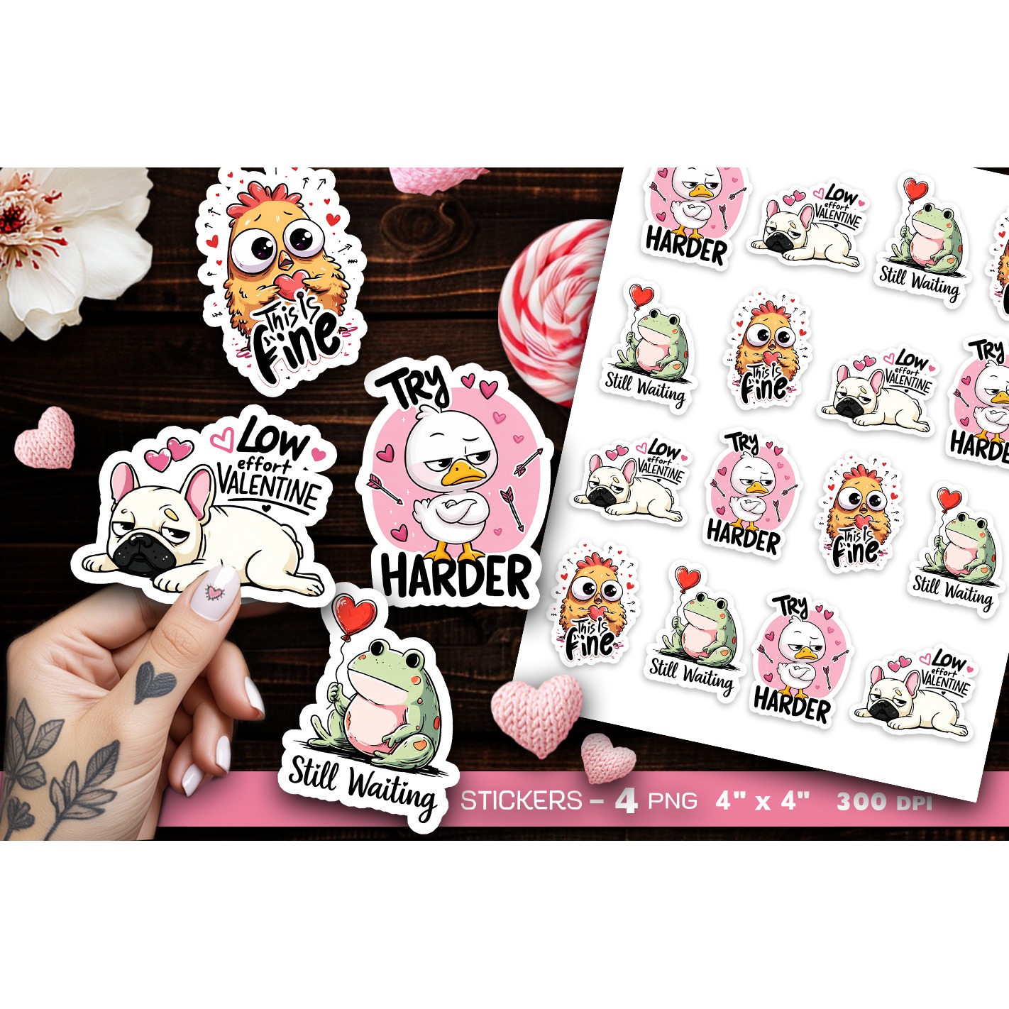Funny Anti valentine stickers PNG, Cute Sassy Valentine