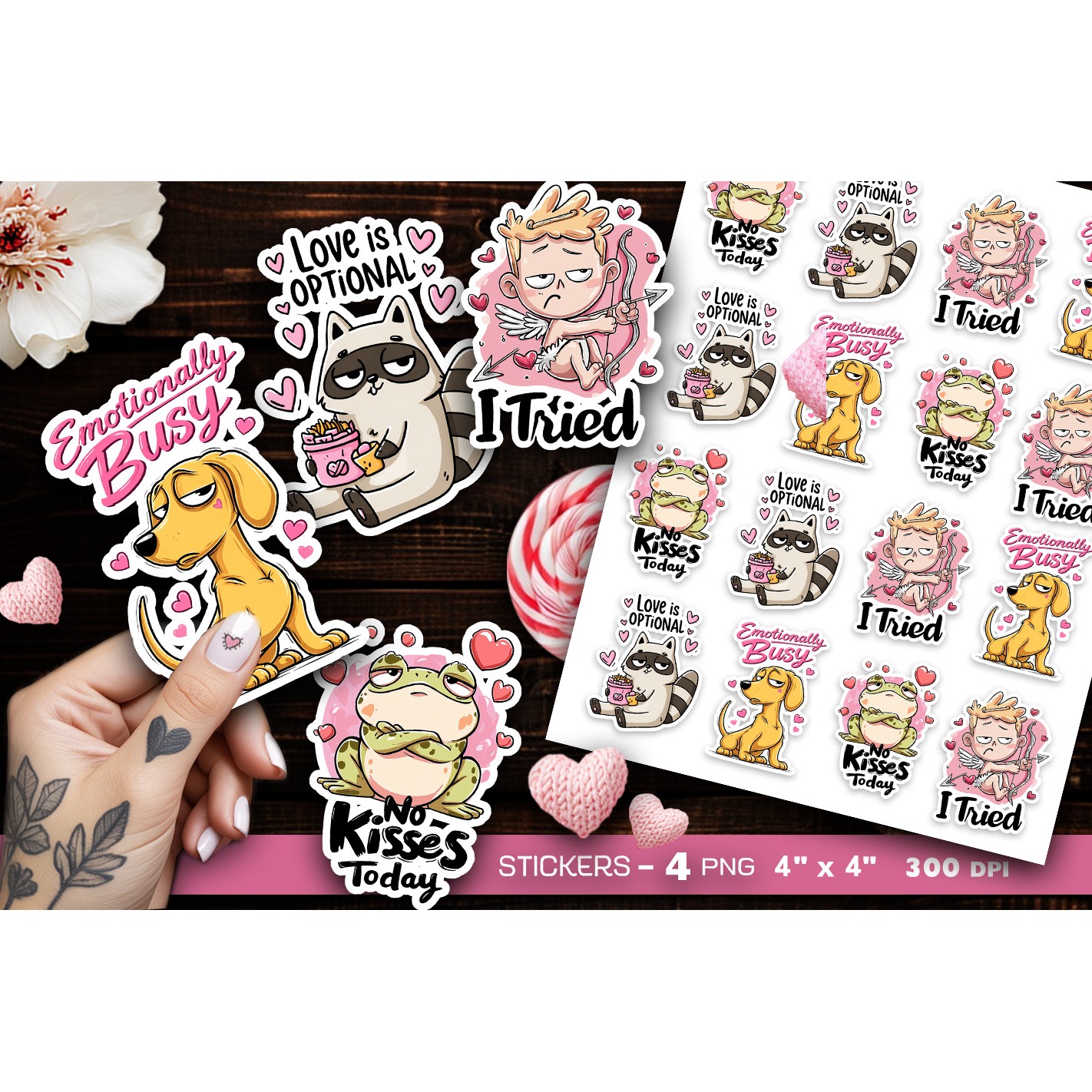 Funny Anti valentine stickers PNG, Cute Sassy Valentine (2)
