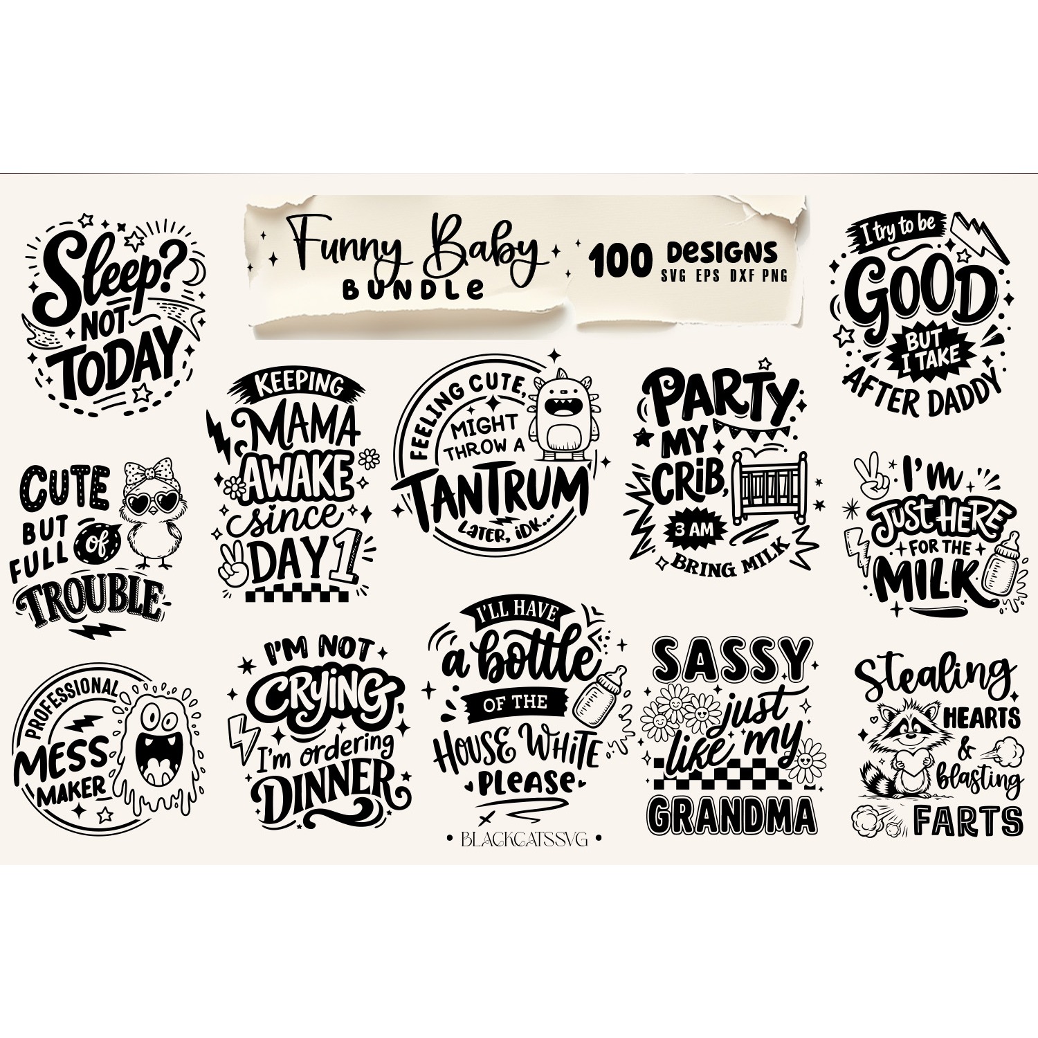 Funny baby Bundle 100 designs SVG, Funny baby svg