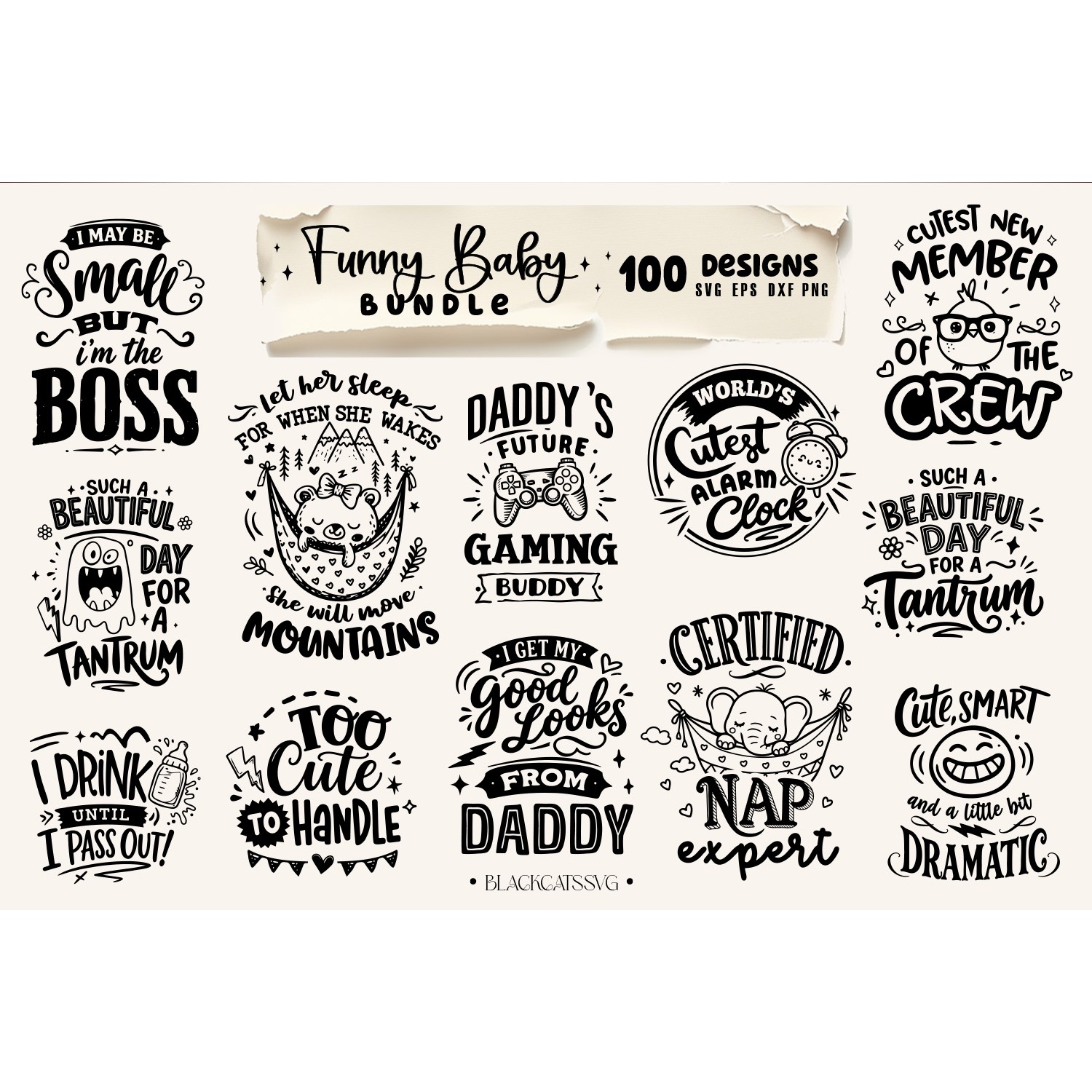 Funny baby Bundle 100 designs SVG, Funny baby svg 3