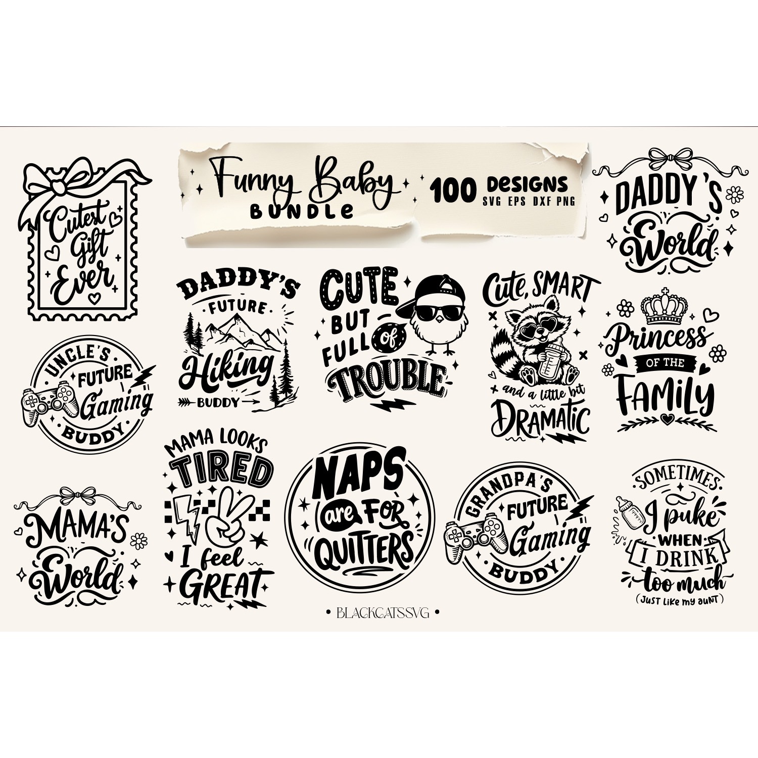 Funny baby Bundle 100 designs SVG, Funny baby svg 4
