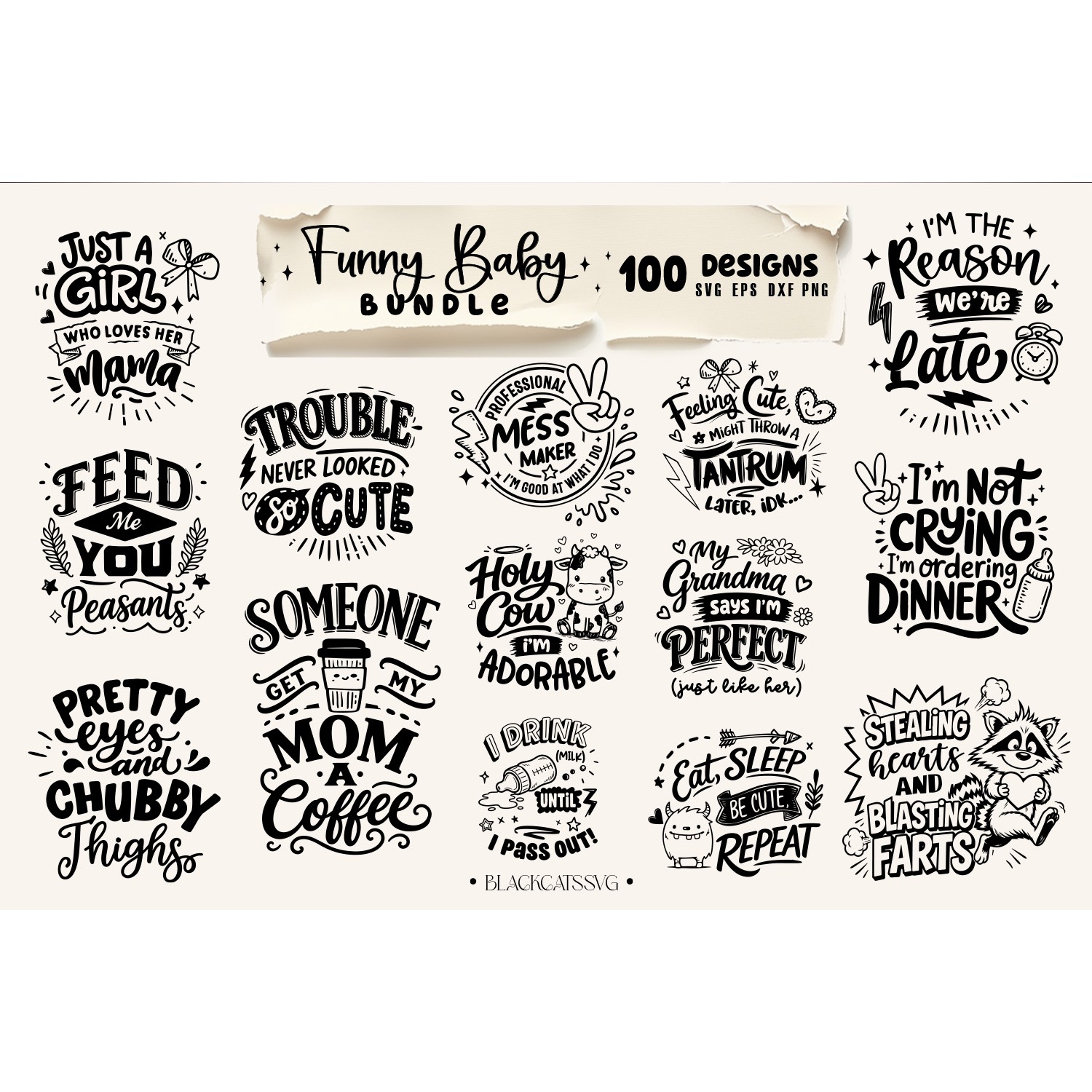 Funny baby Bundle 100 designs SVG, Funny baby svg 6