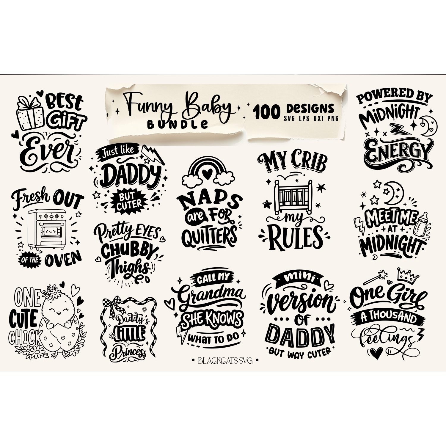 Funny baby Bundle 100 designs SVG, Funny baby svg 8