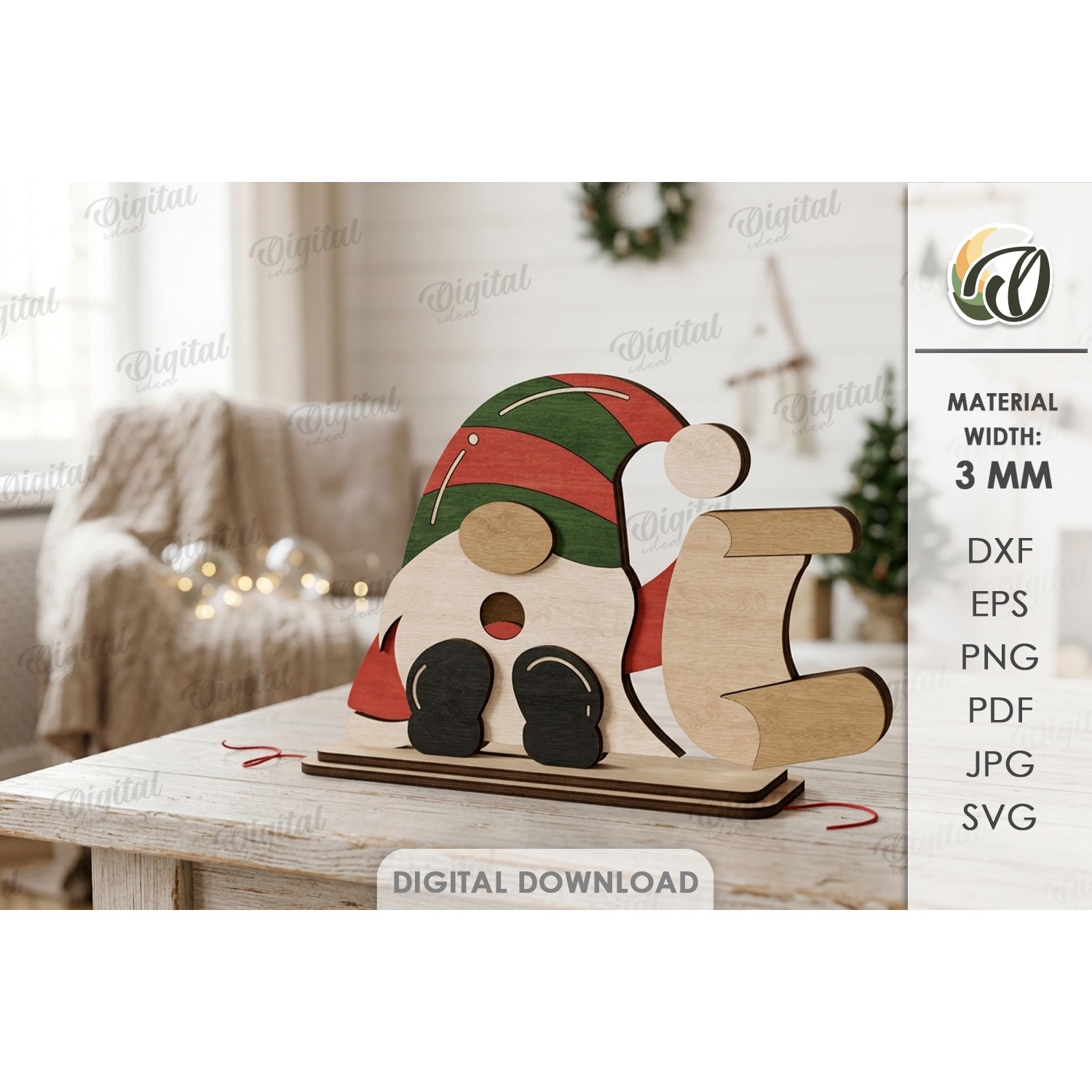 Funny Christmas Characters Bundle Laser Cut. Stand Decor SVG 9