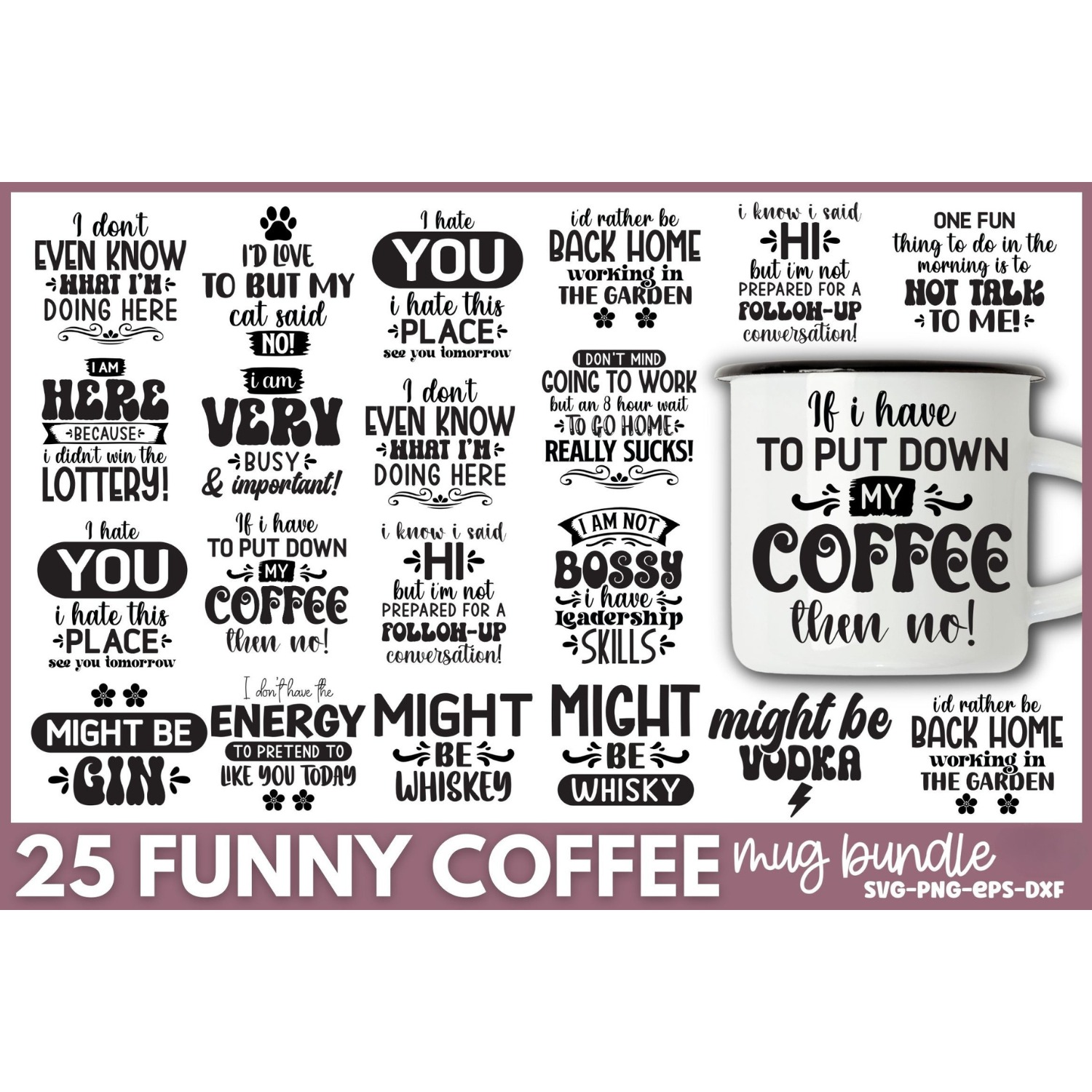Funny Coffee Mug SVG Bundle