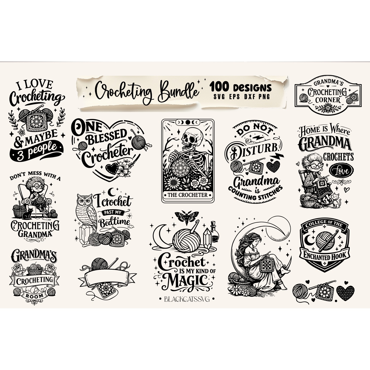Funny Crocheting SVG Bundle, Crochet Bundle 100 designs 3