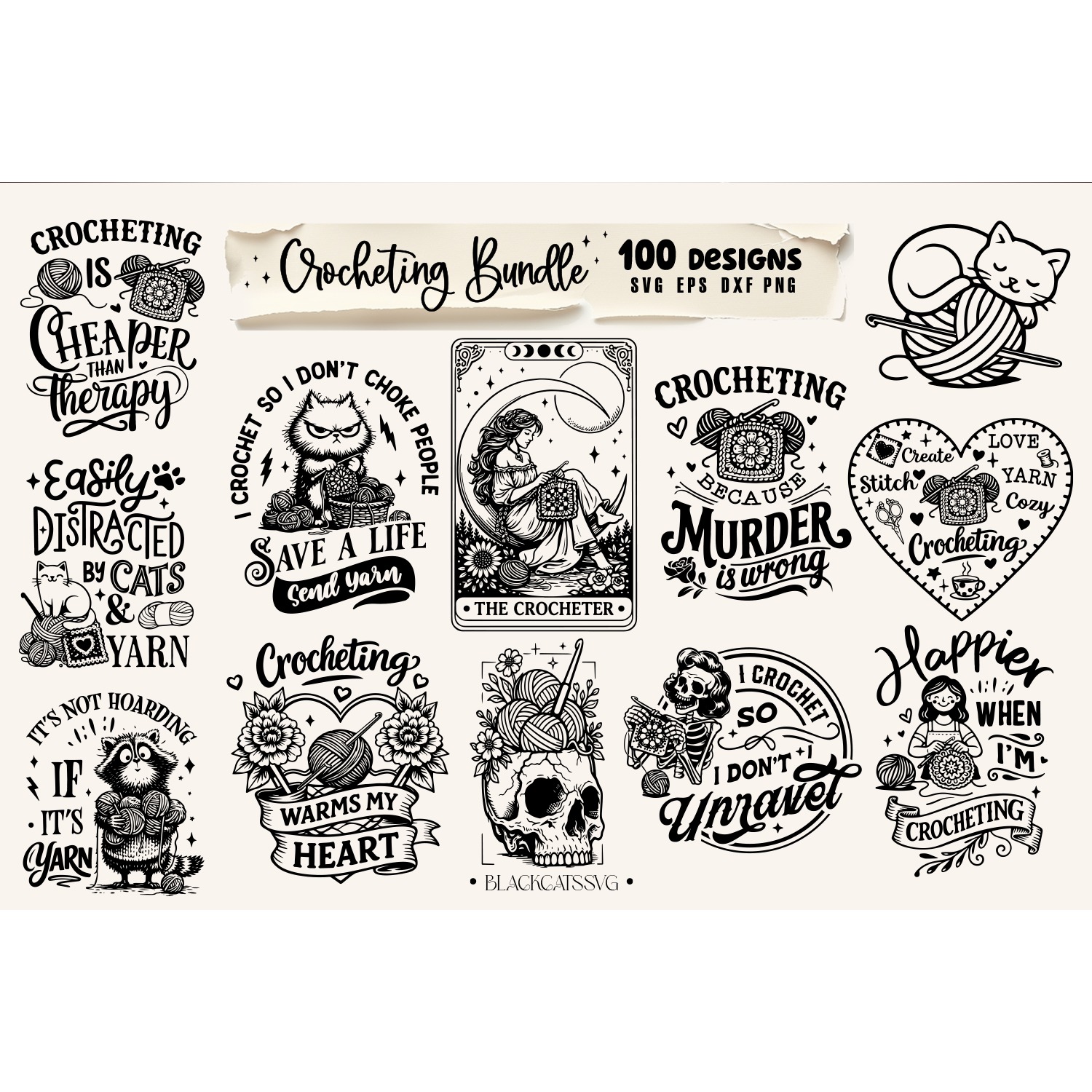 Funny Crocheting SVG Bundle, Crochet Bundle 100 designs 6