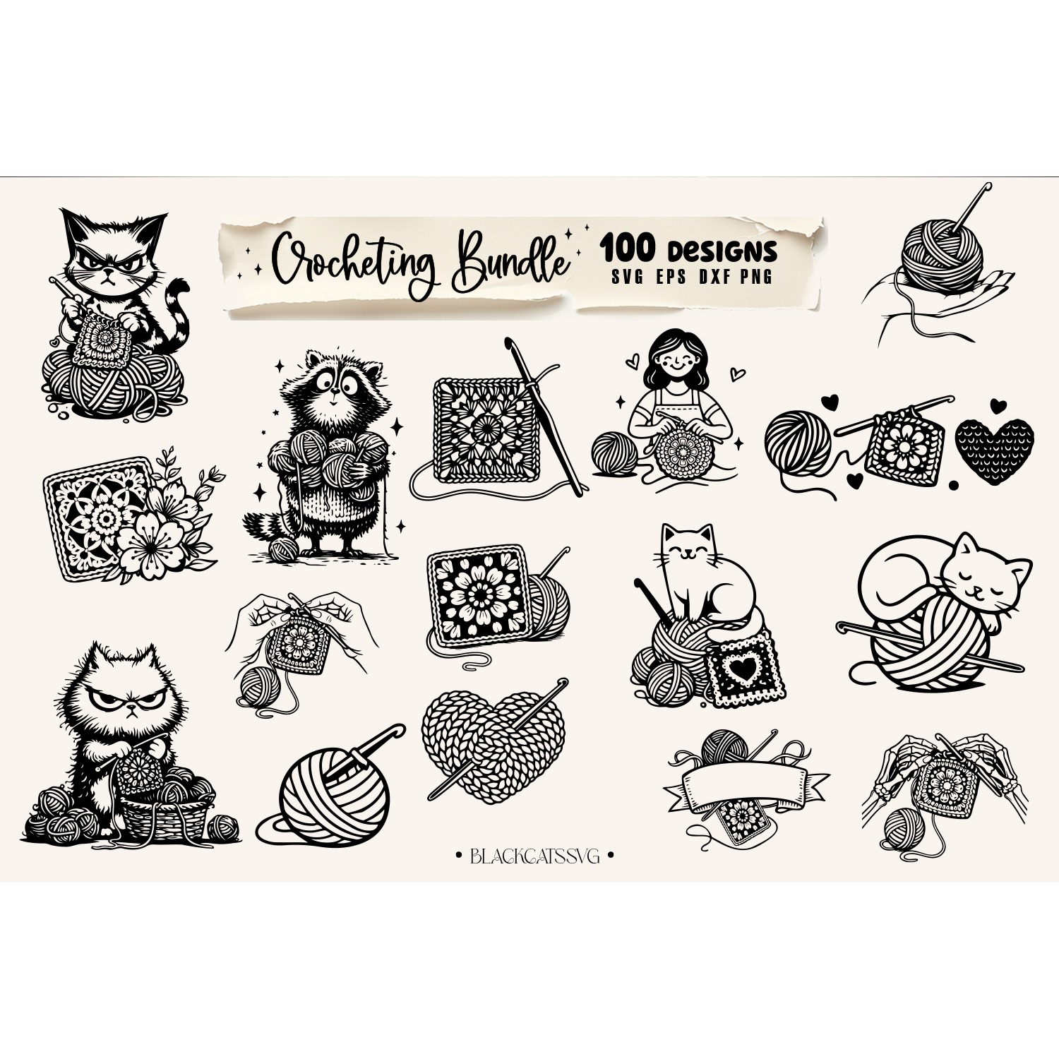 Funny Crocheting SVG Bundle, Crochet Bundle 100 designs 8