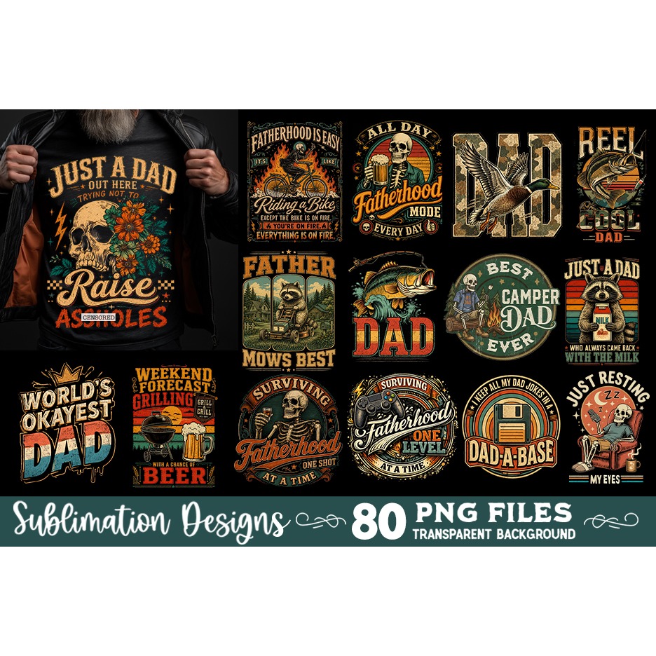 Funny Dad sublimation bundle 80 designs 3