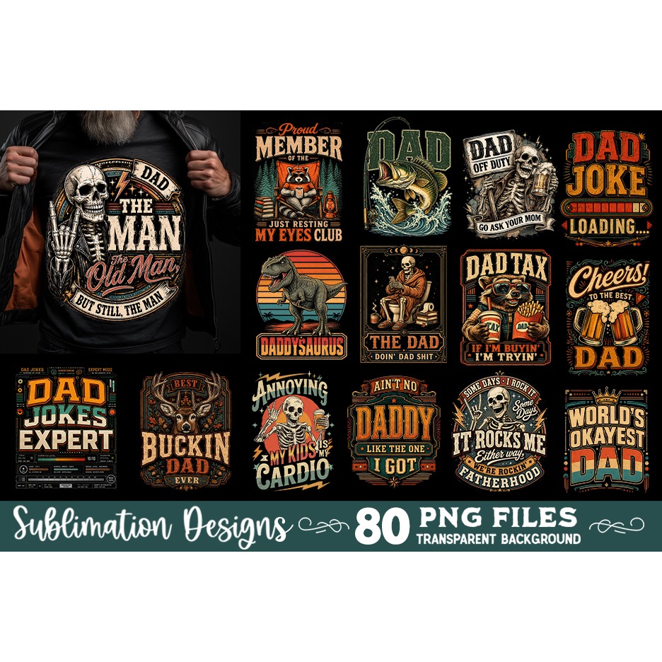 Funny Dad sublimation bundle 80 designs 4
