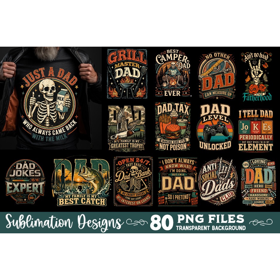 Funny Dad sublimation bundle 80 designs 5