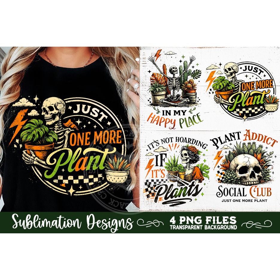 Funny gardening skulls sublimation bundle 40 designs PNG 12
