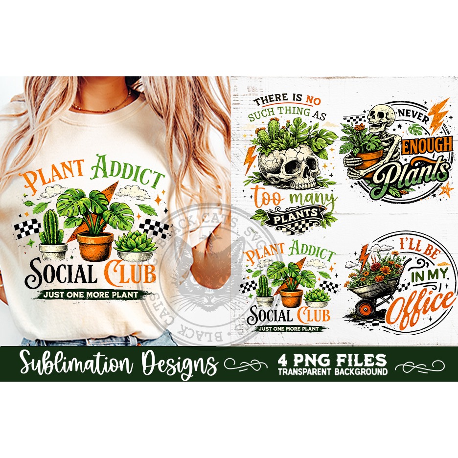 Funny gardening skulls sublimation bundle 40 designs PNG 3