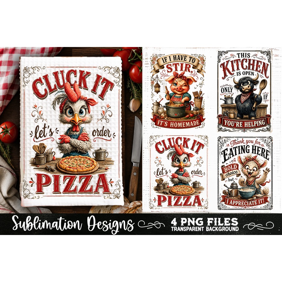 Funny Kitchen Towel 4 PNG Retro PNG Sublimation (10) 2