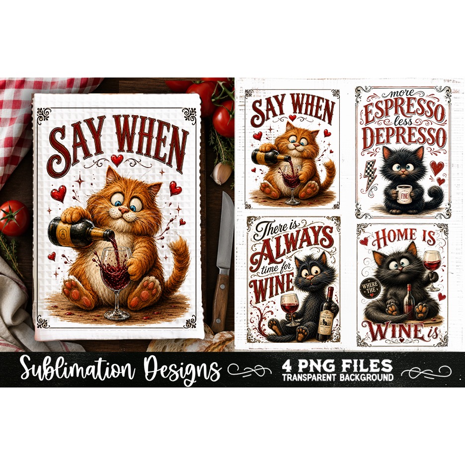 Funny Kitchen Towel 4 PNG Retro PNG Sublimation (11)