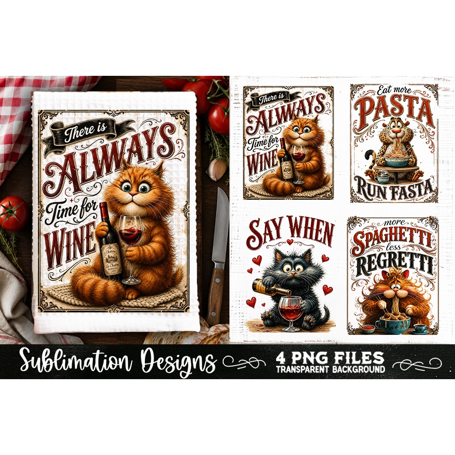 Funny Kitchen Towel 4 PNG Retro PNG Sublimation (14)