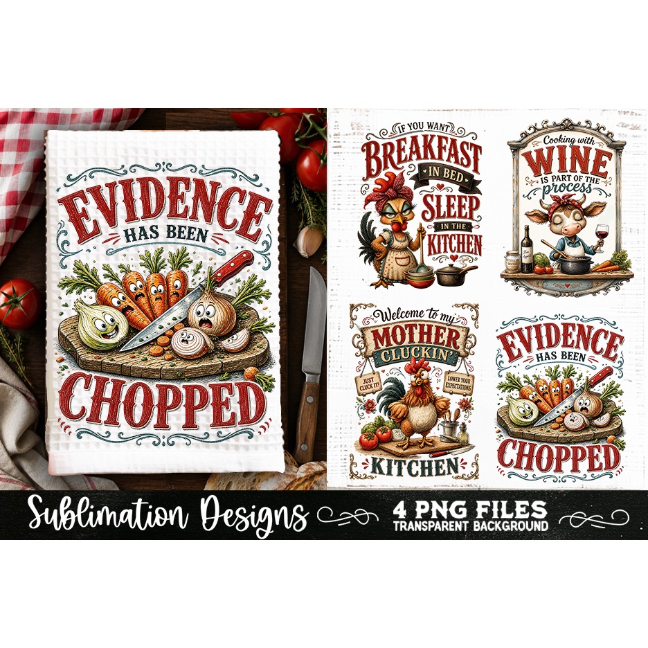Funny Kitchen Towel 4 PNG Retro PNG Sublimation (17) 4
