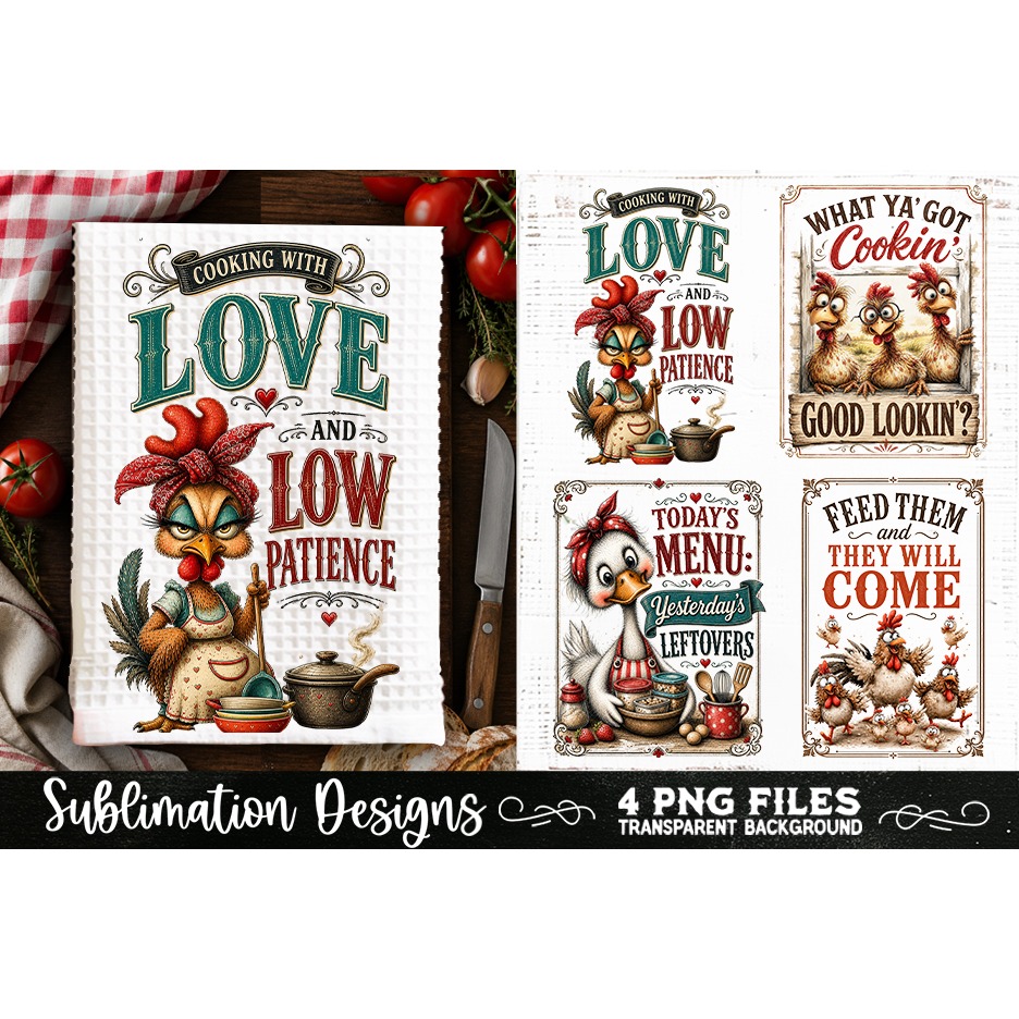 Funny Kitchen Towel 4 PNG Retro PNG Sublimation (18) 2