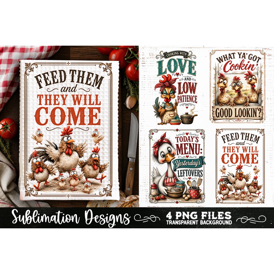 Funny Kitchen Towel 4 PNG Retro PNG Sublimation (18) 3