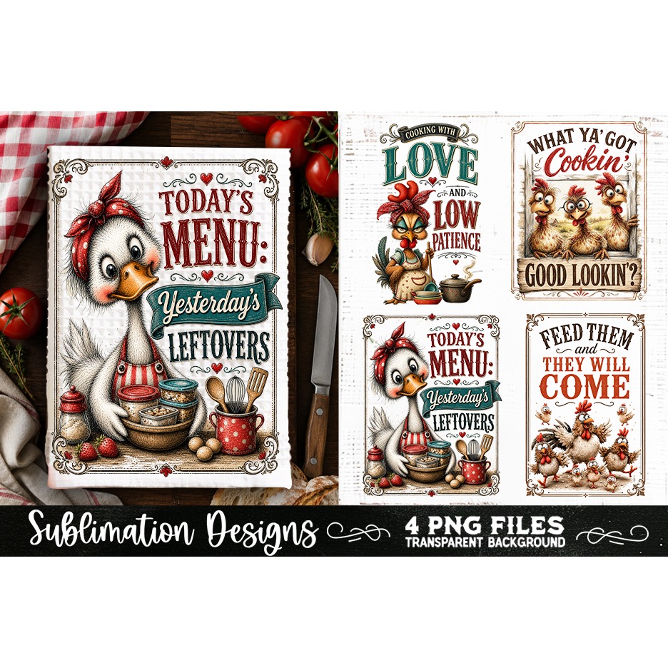 Funny Kitchen Towel 4 PNG Retro PNG Sublimation (18) 4