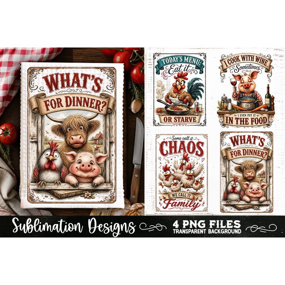 Funny Kitchen Towel 4 PNG Retro PNG Sublimation (22)