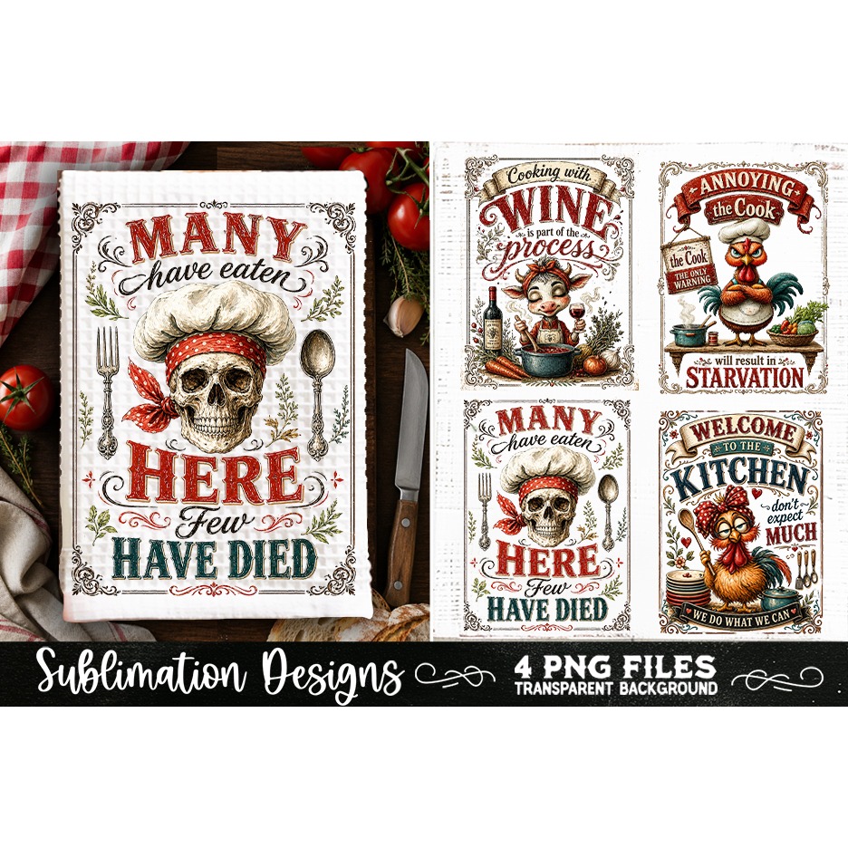 Funny Kitchen Towel 4 PNG Retro PNG Sublimation (24) 3