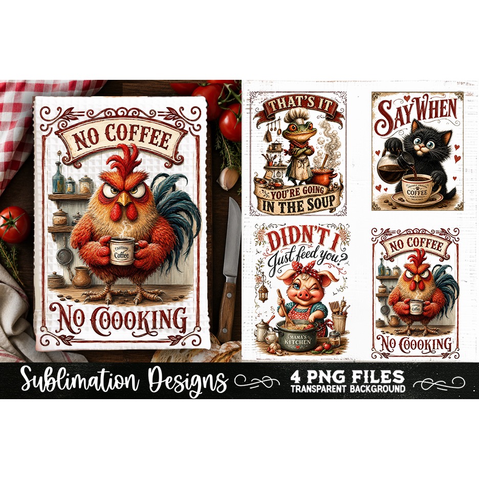 Funny Kitchen Towel 4 PNG Retro PNG Sublimation (6) 2