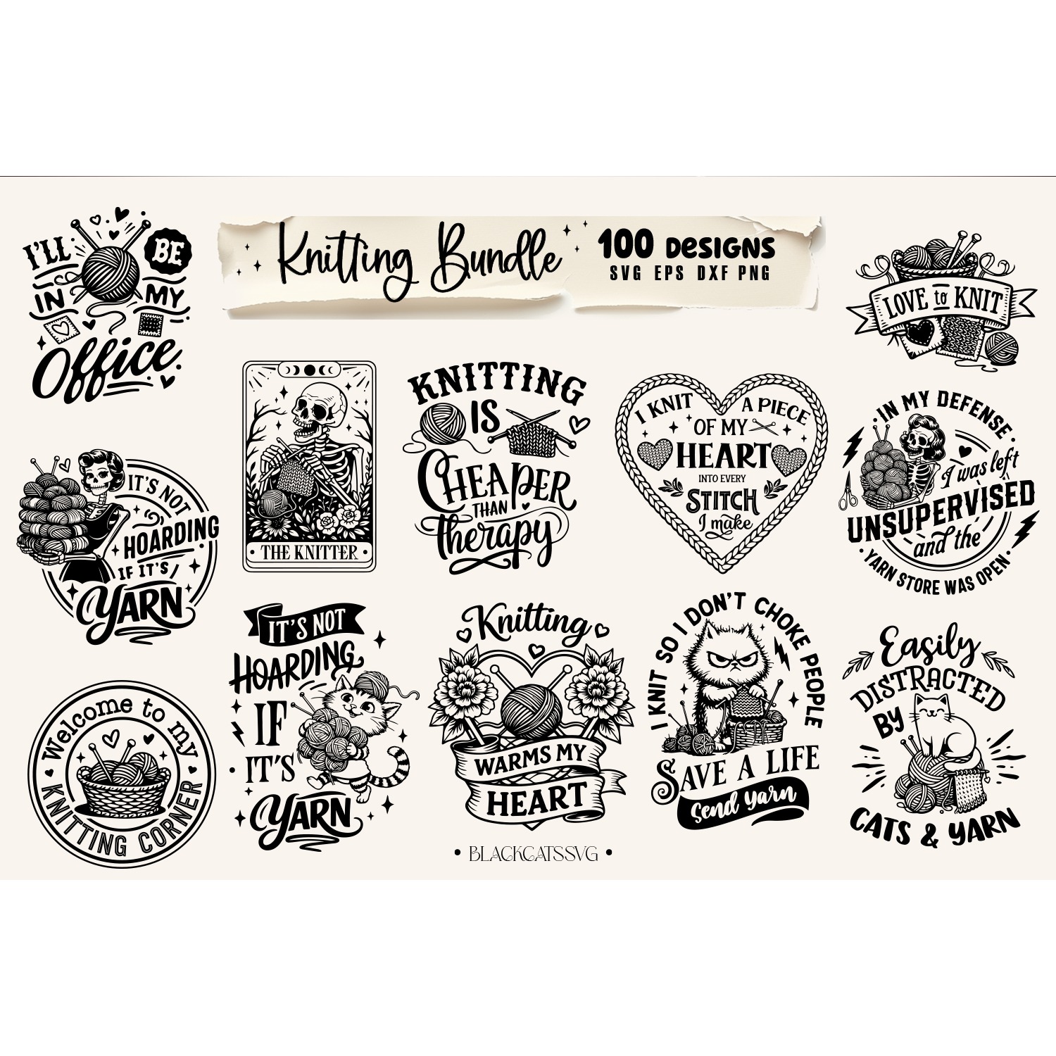 Funny Knitting SVG Bundle, Knitting Bundle 100 designs, Knit