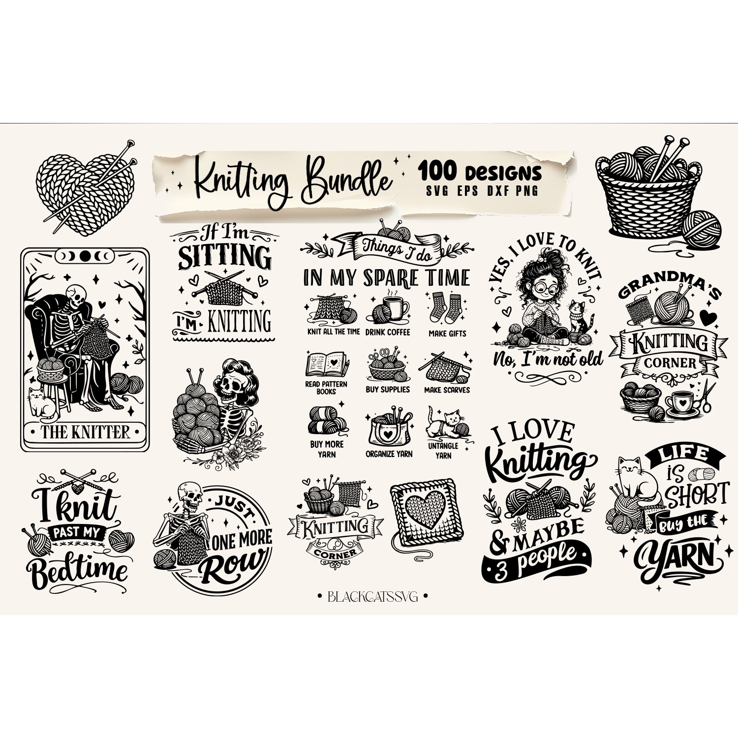 Funny Knitting SVG Bundle, Knitting Bundle 100 designs, Knit 3