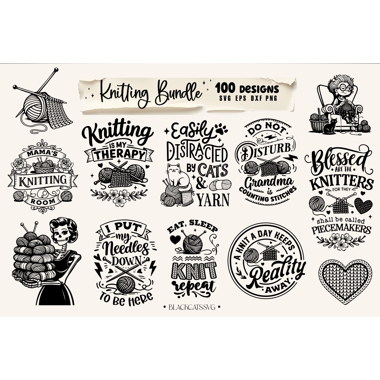 Funny Knitting SVG Bundle, Knitting Bundle 100 designs, Knit 7