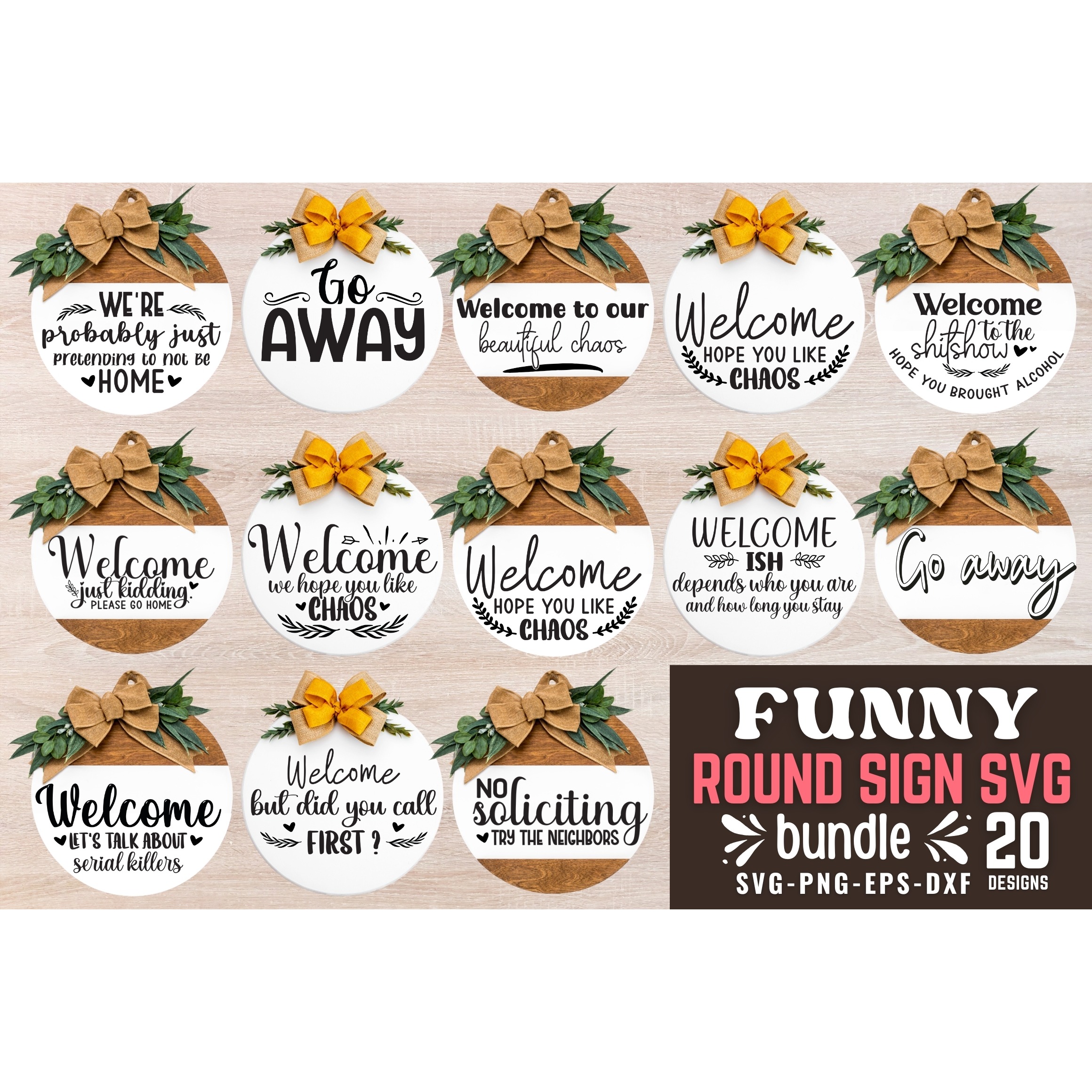 Funny Round Sign SVG Bundle 2