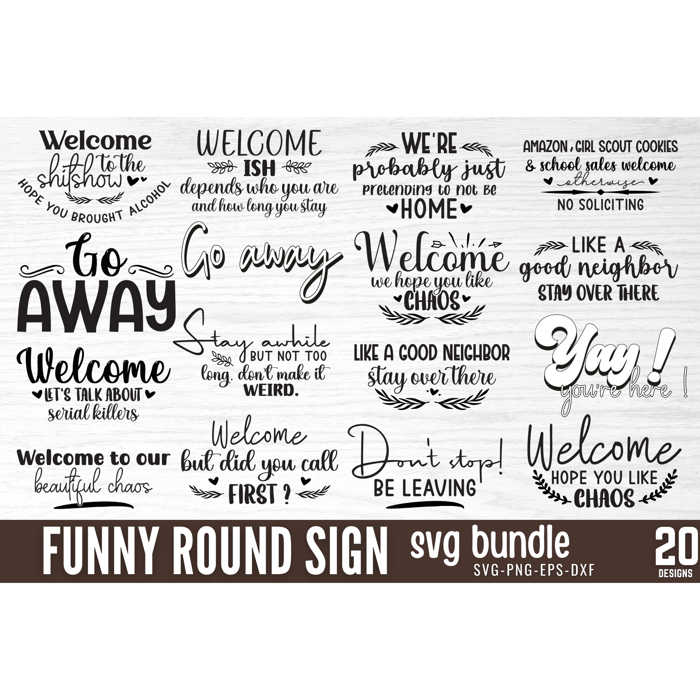 Funny Round Sign SVG Bundle 3